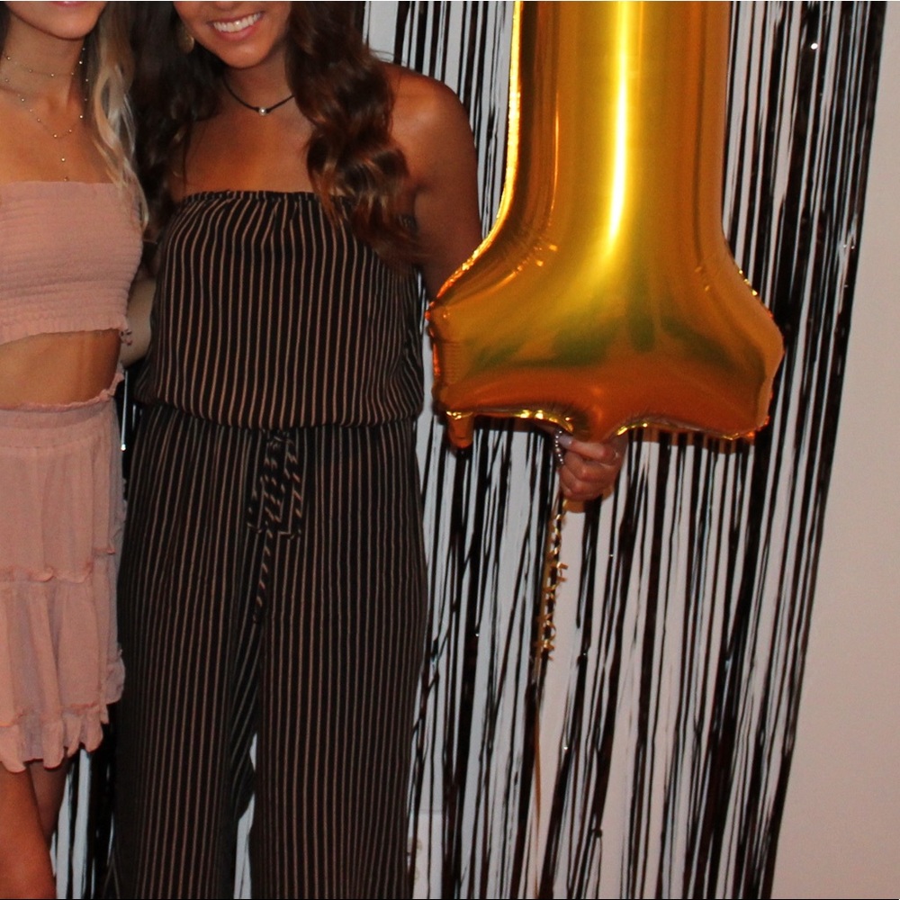 Planet Blue striped jumpsuit